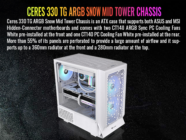 Thermaltake Ceres 330 TG ARGB Mid Tower E-ATX Case